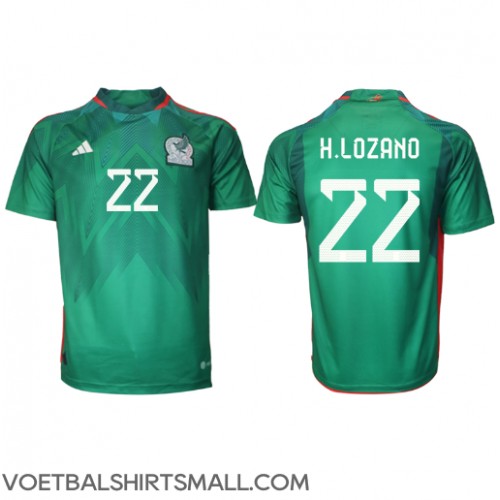 Mexico Hirving Lozano #22 Voetbalkleding Thuisshirt WK 2022 Korte Mouwen